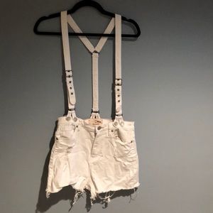 White high rise short / overalls